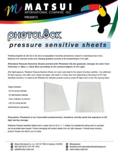photolock pressure sensitive sheets